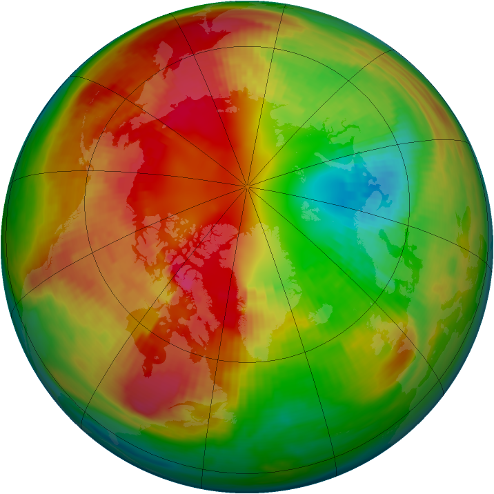 Arctic ozone map for 21 February 1984